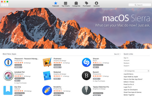 Download mac os sierra app store